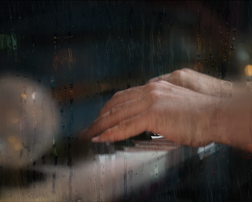 Hands in the rain