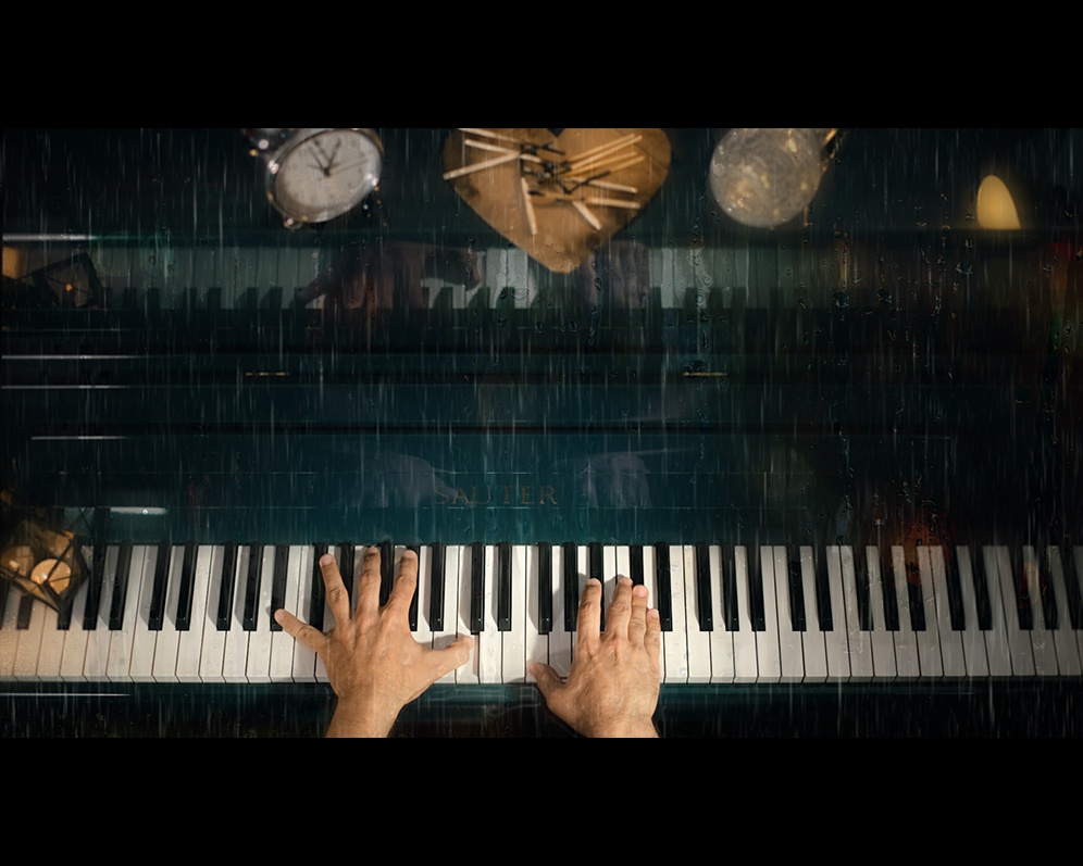 Piano in the rain